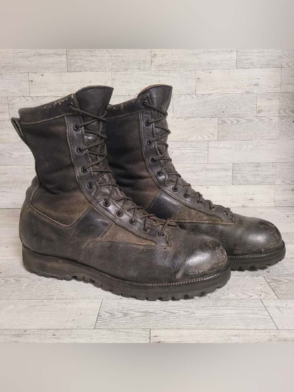 Men's Belleville Black Leather Waterproof Gore-Tex Lace Up Combat Boots Size 12